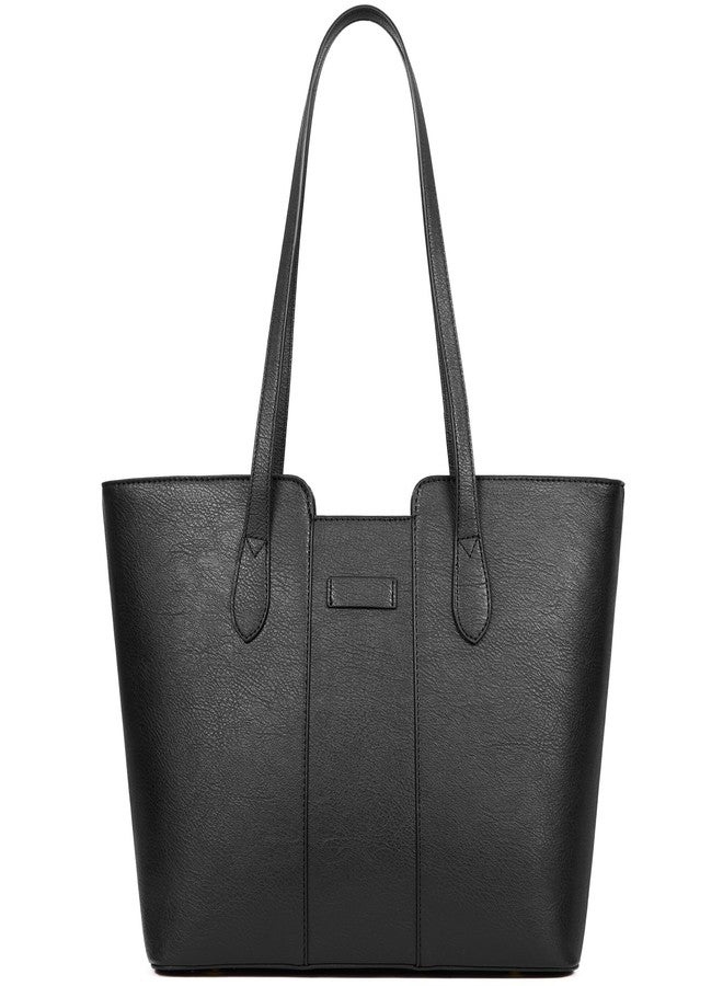 ToLFE Tote Bags for Women Purses and Handbags Top Handle Satchel PU Leather Shoulder Hobo Bags (Black) - Image 1