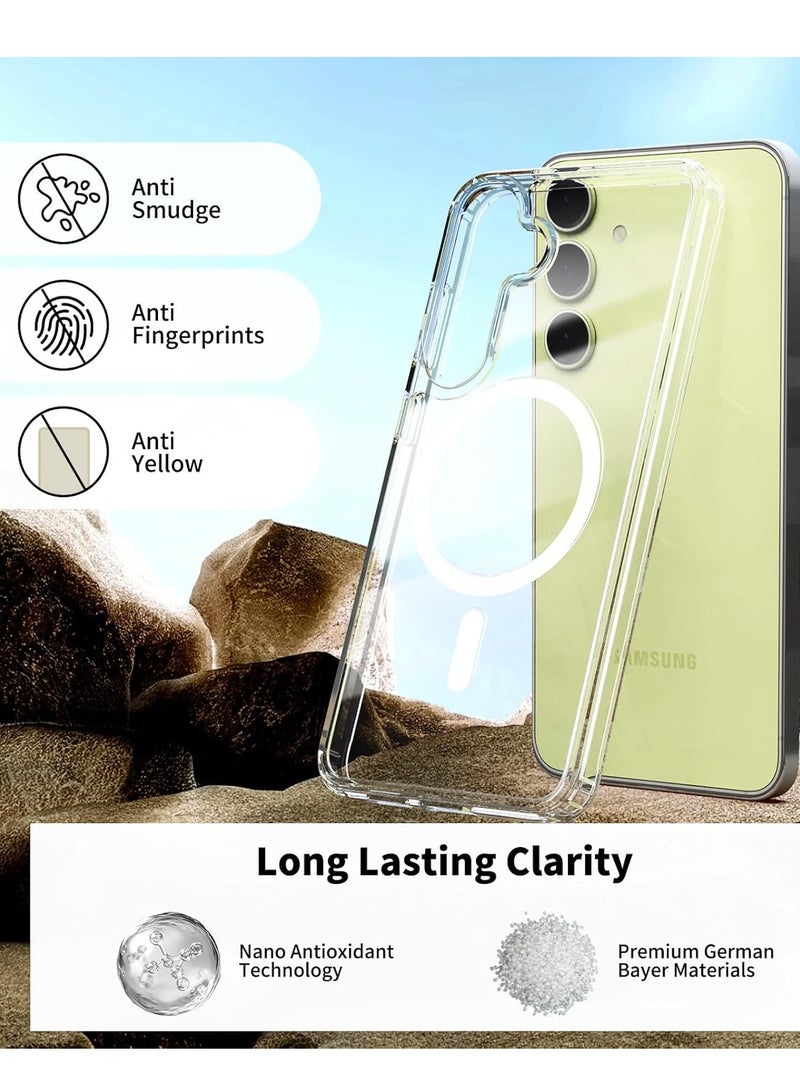 DUSALA Samsung S25 Magsafe Case Cover Support Wireless Charging Shockproof Slim Fit Galaxy S25 Cover Lightweight Scratch-Resistant Protective Case for Samsung Galaxy S25 6.1" Clear - Image 3