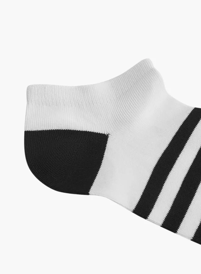 لي كوبر Men's Logo Print Non-Terry Ankle Length Socks - Set of 5