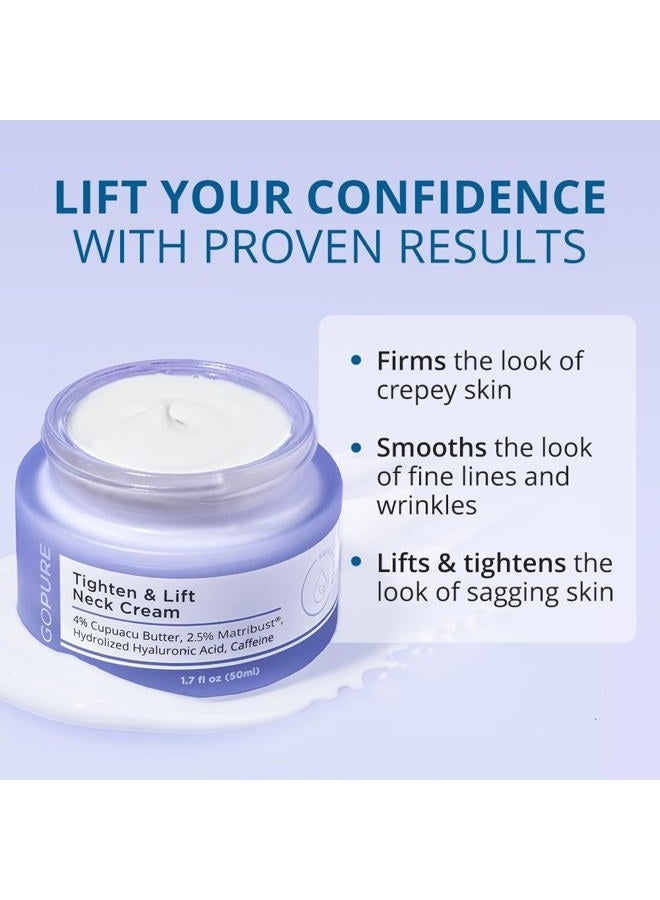 goPure Neck Firming Cream - Anti-Aging Neck Cream for Tightening and Wrinkles for an Even Skin Tone and Neck Lift - With Pro-Active Firming Complex, 1.7 oz - Image 2