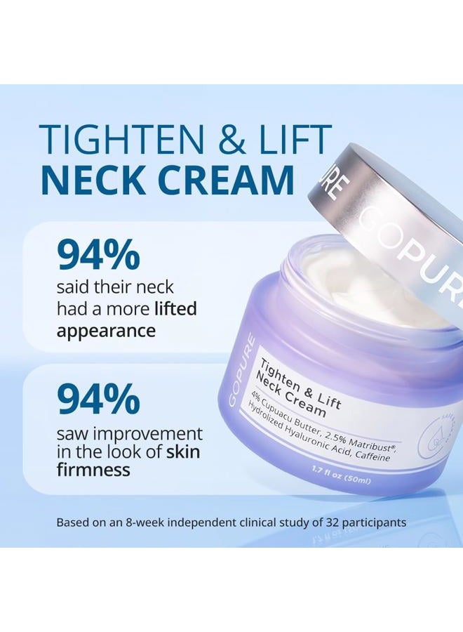 goPure Neck Firming Cream - Anti-Aging Neck Cream for Tightening and Wrinkles for an Even Skin Tone and Neck Lift - With Pro-Active Firming Complex, 1.7 oz - Image 4
