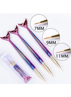 Generic Gradient Tail Handle 1# 3 colorful fishtail pull pen set 