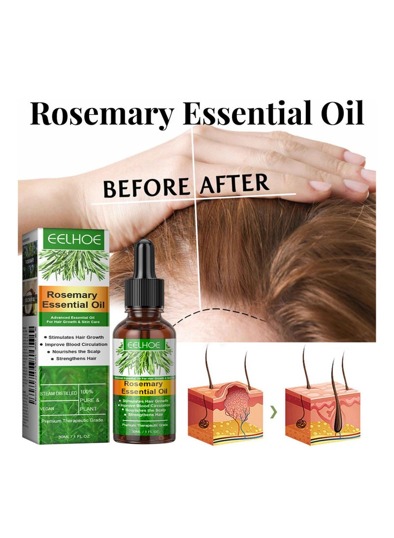 EELHOE 2 Pack Rosemary Essential Oil, Rosemary Oil for Hair Growth & Skin Care, Rosemary Oil for Hair Growth, Strengthens Hair, Nourishes Scalp, Stimulates Hair Growth, Nourishes Scalp for Men and Women - Image 2