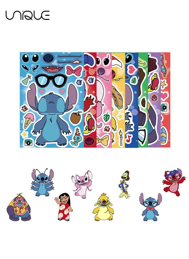 Unique 8 Pieces Stitch Face Sticker Making - DIY Face Stickers Party Stickers Game Birthday Party Gifts for Kids Gifts - Image 3