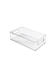 InterDesign Stackable Pantry Food Storage Bins Fridge Cabinet, Kitchen Organization and Storage Fridge Organizers Clear 26x7.5x15cm 
