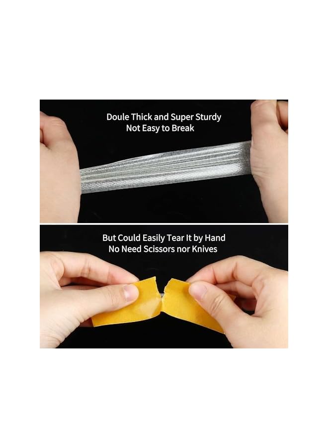 PROMASS Double Sided Tape Heavy Duty, 2CMx20M, Universal High Tack Strong Wall Adhesive with Fiberglass Mesh, Super Sticky Resistente Clear Tape, Easy Use Mounting Tape (2 PCS)  - Image 5