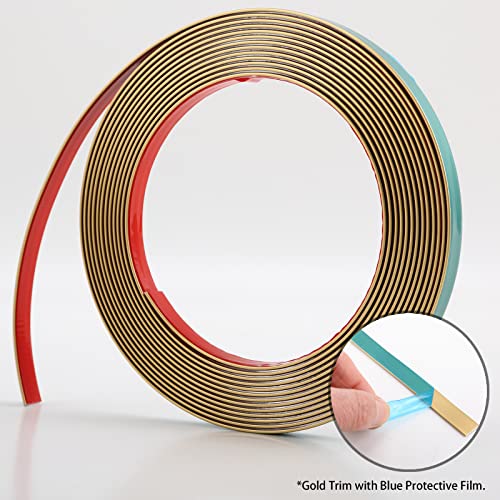 Trimold Gold Molding Trim Peel and Stick, Flexible Mirror Border Design, Wall Ceiling Floor Cabinet Tile Edge Moulding, 5m x 2cm - Image 4