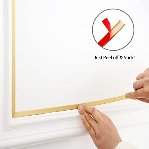 Trimold Gold Molding Trim Peel and Stick, Flexible Mirror Border Design, Wall Ceiling Floor Cabinet Tile Edge Moulding, 5m x 2cm - Image 3
