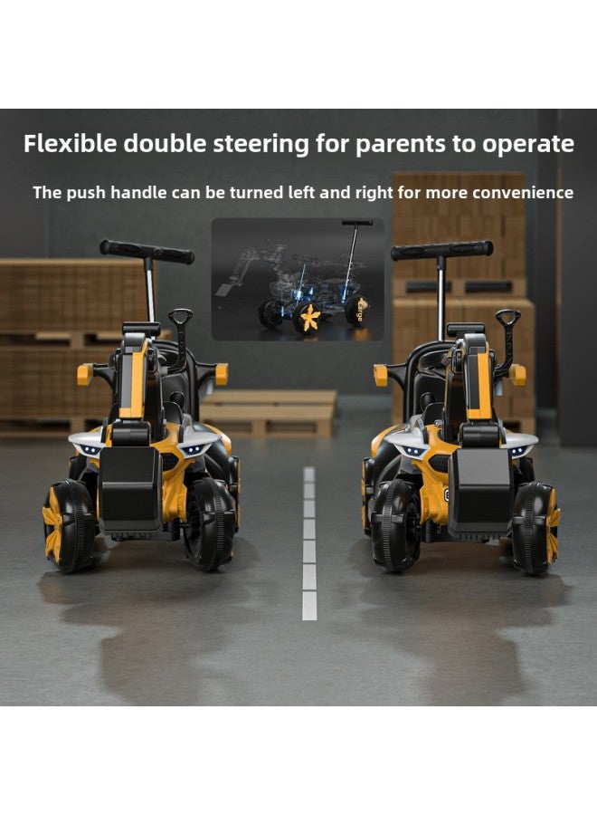 Children's Electric Excavator Toy Car Children's Seatable Hook Machine Engineering Car Large Boy Remote Control Excavator-Color:[Sliding] Yellow ☆ Manual Digging Arm + Light Music-Proportion:Official Standard  - Image 3