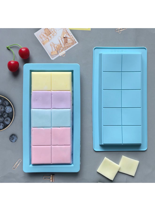 Full Version Of 10-Grids Chocolate Silicone Mold Rectangular Square Candy Bar Mold Chocolate Mold 784-Color:Brown - Image 5