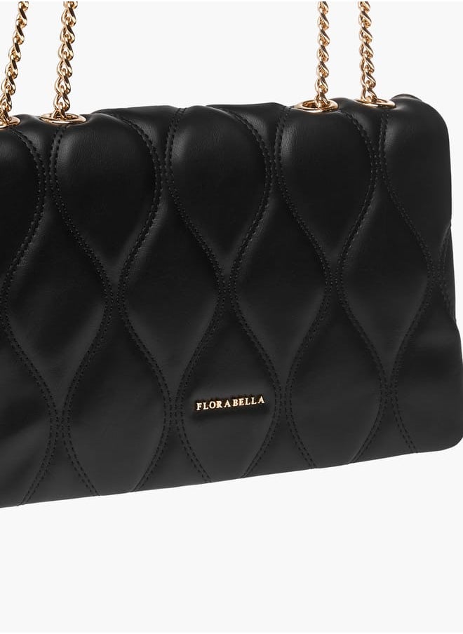 Flora Bella By Shoexpress Women Quilted Shoulder Bag with Button Closure and Chain Strap  - Image 4