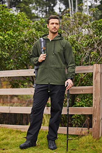 COOFANDY Mens & WoMens Raincoat Waterproof Adult Rain Jacket Reusable Rain Poncho with Hood - Image 3