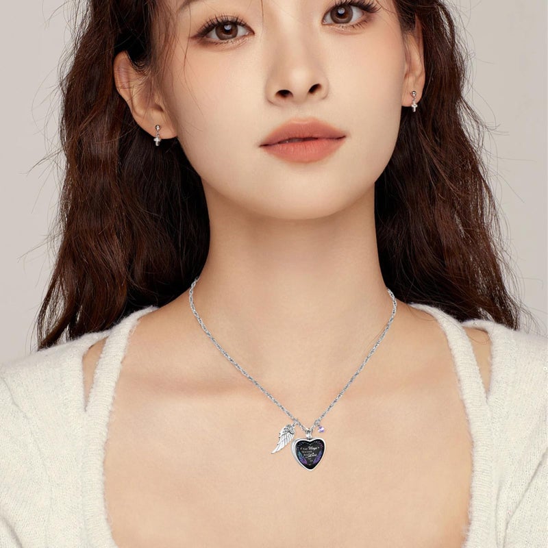 Dletay Heart Urn Necklace for Ashes Birthstones Cremation Jewelry for Ashes Stainless Steel Ash Necklace Memorial Ash Holder - Image 5