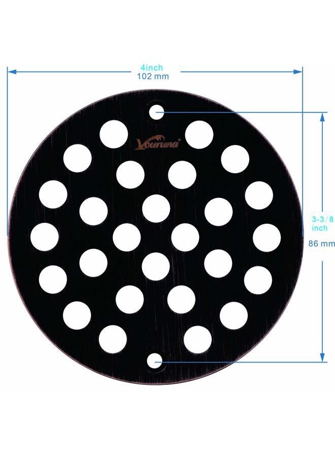 vouruna 4-Inch Screw-In Shower Strainer Drain Cover Replacement Floor Strainer (oil rubbed bronze) - Image 2