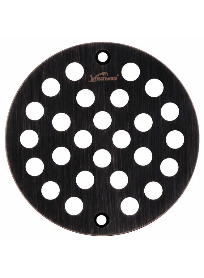 vouruna 4-Inch Screw-In Shower Strainer Drain Cover Replacement Floor Strainer (oil rubbed bronze) - Image 1