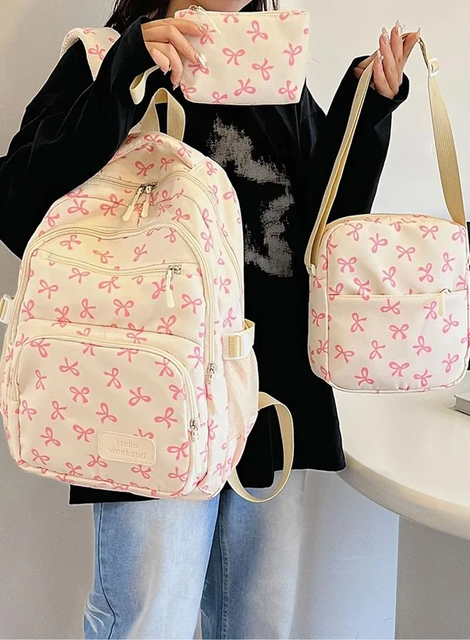 Take Two Graphic Print Backpack with Shoulder Bag and Purse Set