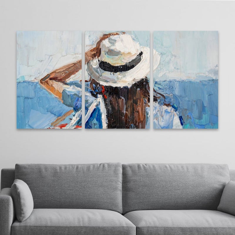 Marktna Three luxurious modern canvas prints with a hollow frame, measuring (90×40), three pieces - Image 1