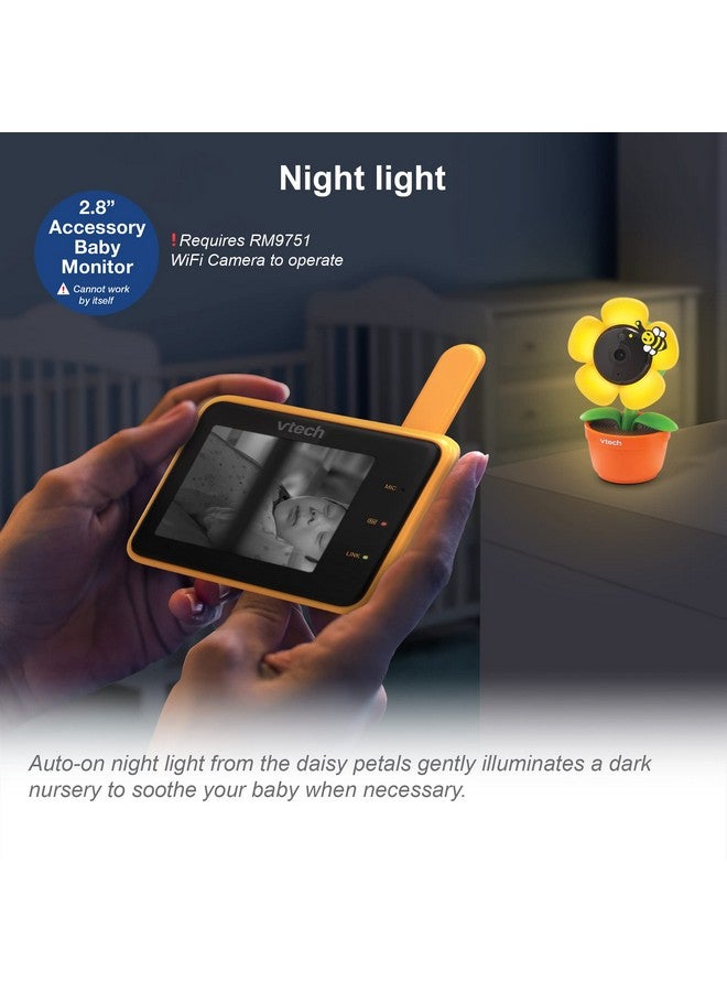 vtech مراقب الأطفال VTech RM2701 بحجم 2.8 بوصة (يتطلب كاميرا RM9751 WiFi للتشغيل) مراقبة عن بُعد، ضوء ليلي، أصوات مهدئة وأغاني مهدئة، جهاز اتصال ثنائي الاتجاه، مستشعر درجة الحرارة، رؤية ليلية - Image 5