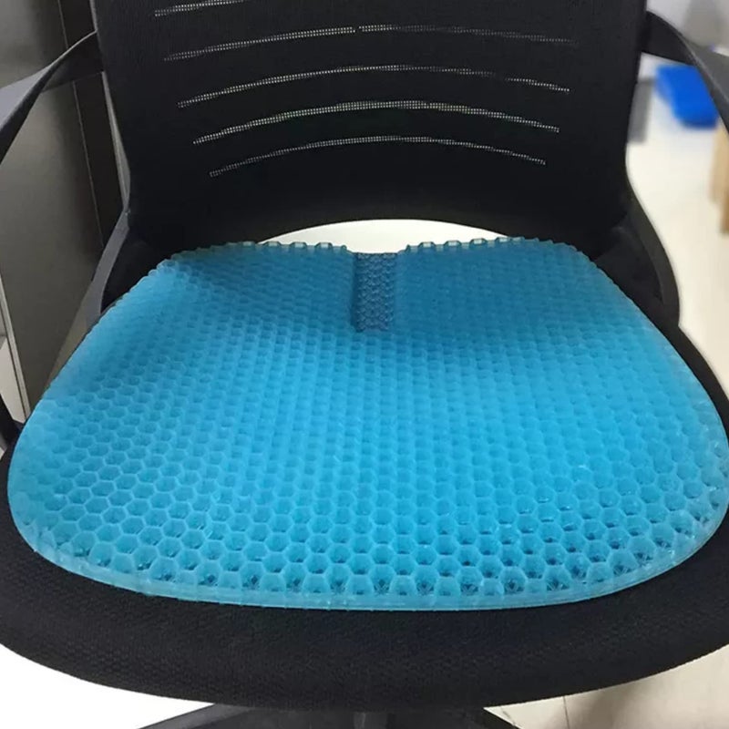 METRON Tailbone Pain Relief Gel Seat Cushion for Sitting Long Hours Breathable Supportive Double Honey Comb Design Absorbs Pressure Points with NonSlip Cover Suitable for All Type of Chairs - Image 2