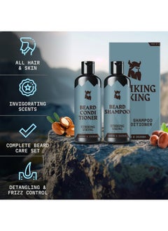 Striking Viking Beard Shampoo And Beard Conditioner For Men - Naturally Derived Ingredients Beard Wash Set - Cleanse Softens & Conditions With Argan & Jojoba Beard Oils - Sulfate & Paraben Free  - Image 3