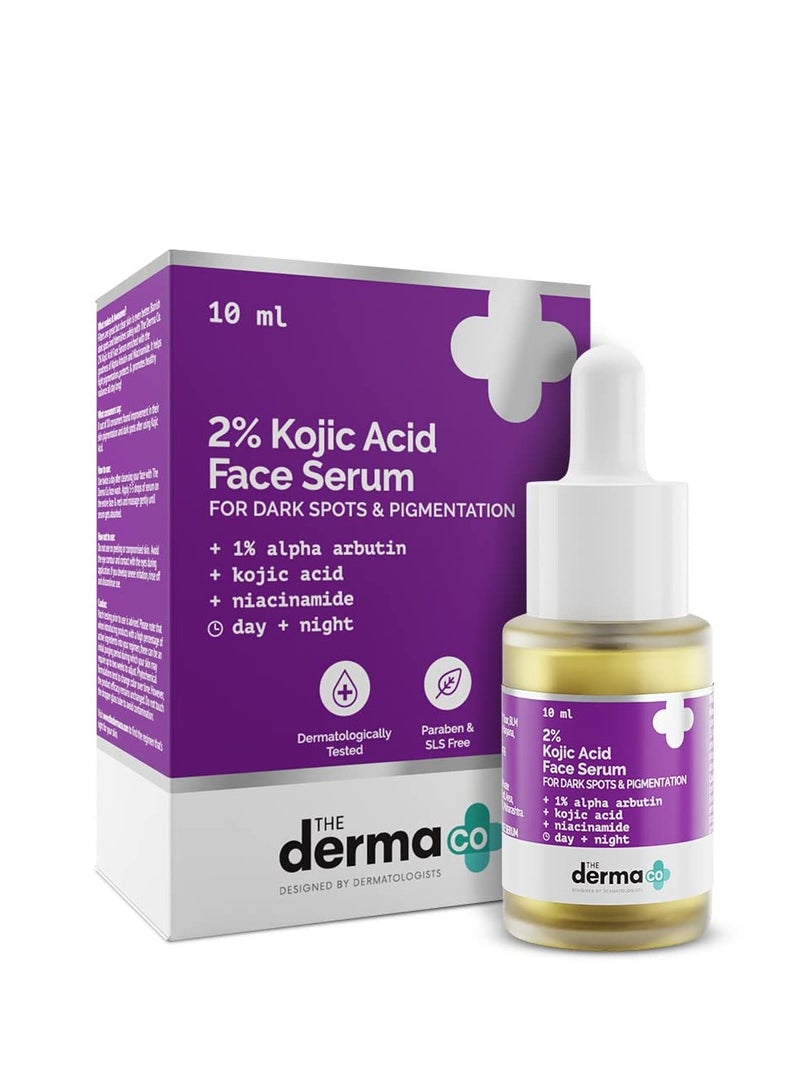 The Derma Co 2% Kojic Acid Face Serum with 1% Alpha Arbutin & Niacinamide for Dark Spots And Pigmentation - 10 ml