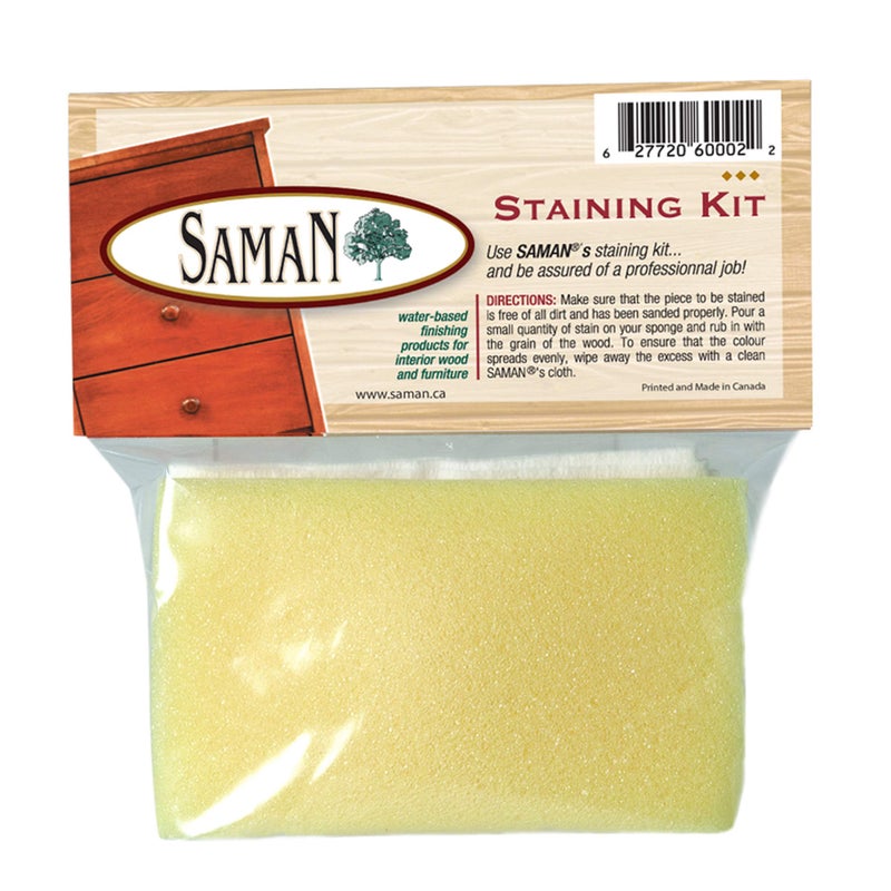 SamaN Staining Kit - Includes Sponge  2 Cloths and Gloves to Effectively Stain Wood - Image 1