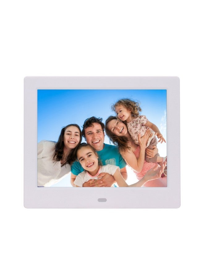8 Inch Video Player Digital Photo Frame Electronic Photo Album USB Player-Color:White European Regulations