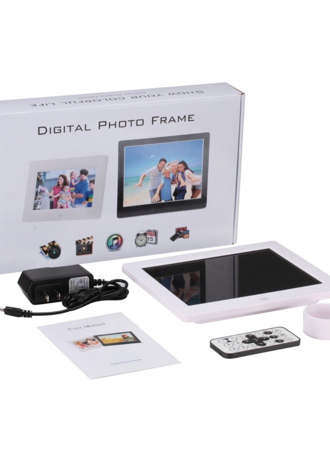 8 Inch Video Player Digital Photo Frame Electronic Photo Album USB Player-Color:White European Regulations