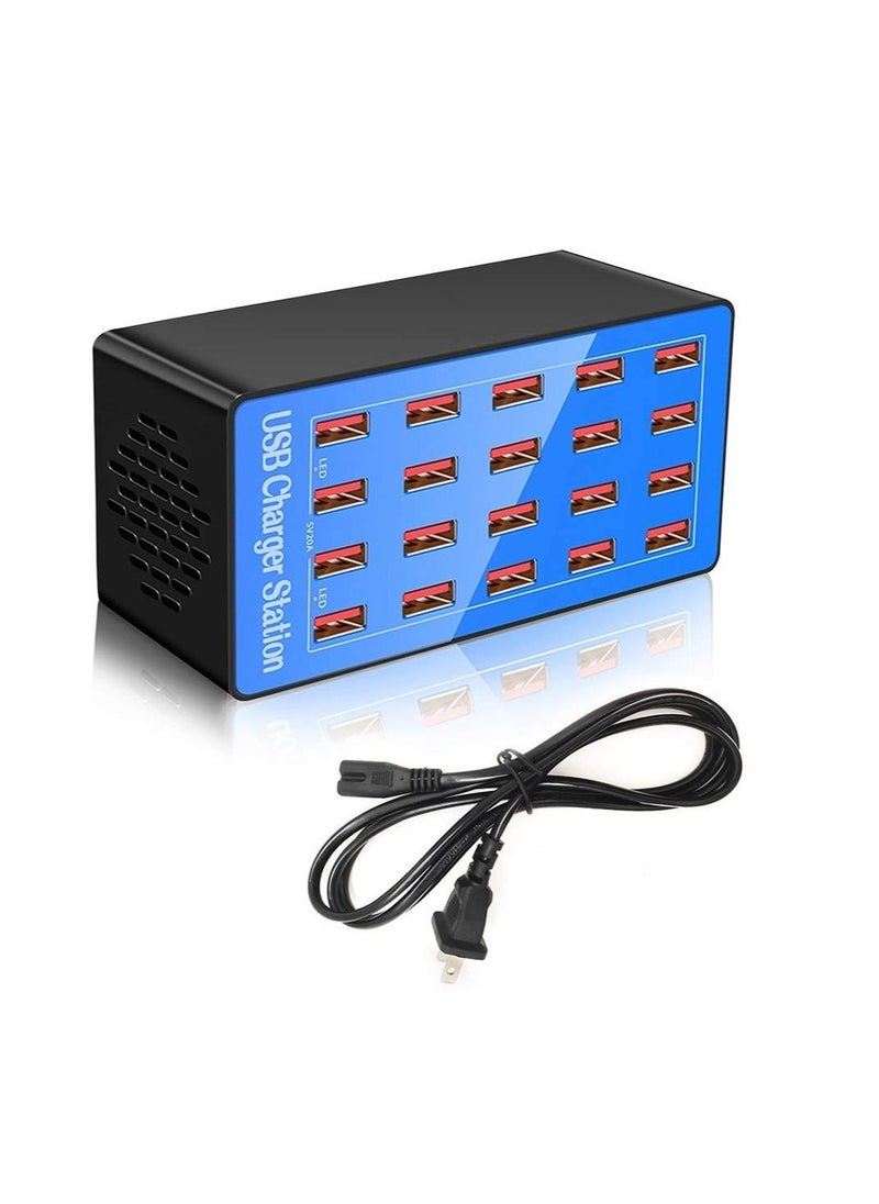 general USB Charger Station, 20-Port 100W/20A Multiple USB Charging Station, Multi Ports USB Charger Charging, Tablets and Other USB Devices, for Hotels, Shops, Schools, Shopping malls and Travel - Image 1