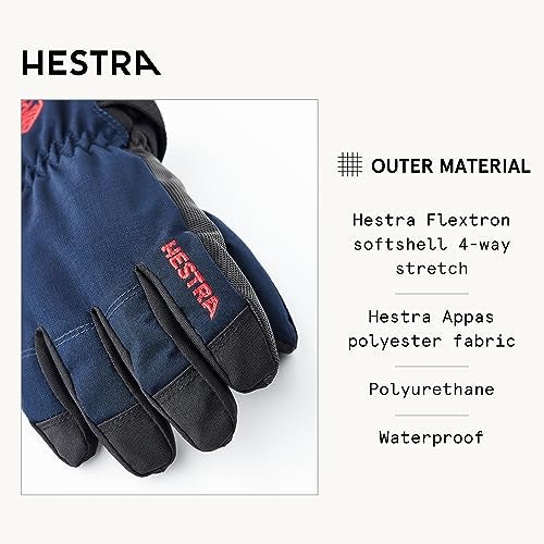 Hestra Ferox Primaloft Glove Jr. I Waterproof, Insulated Kids Glove for Skiing, Snowboarding or Playing in The Snow - Navy - 7 - Image 3