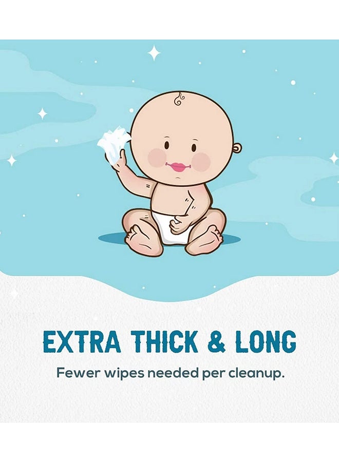 WOW Baby Wipes - Fragrance Free 99% Water Wipes | Extra Thick Long Wipes with Organic Aloe Vera, Chamomile Extract and Vitamin E, Gentle on sensitive skin| 26's Single Pack - Image 5