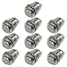 YoRise 10PCS 12mm Momentary Push Button Switch Waterproof 1A 15V250V Power Switch 12 Mounting Hole NickelPlated Copper Momentary Switch with 1NO Round High Head Button Silver - Image 2