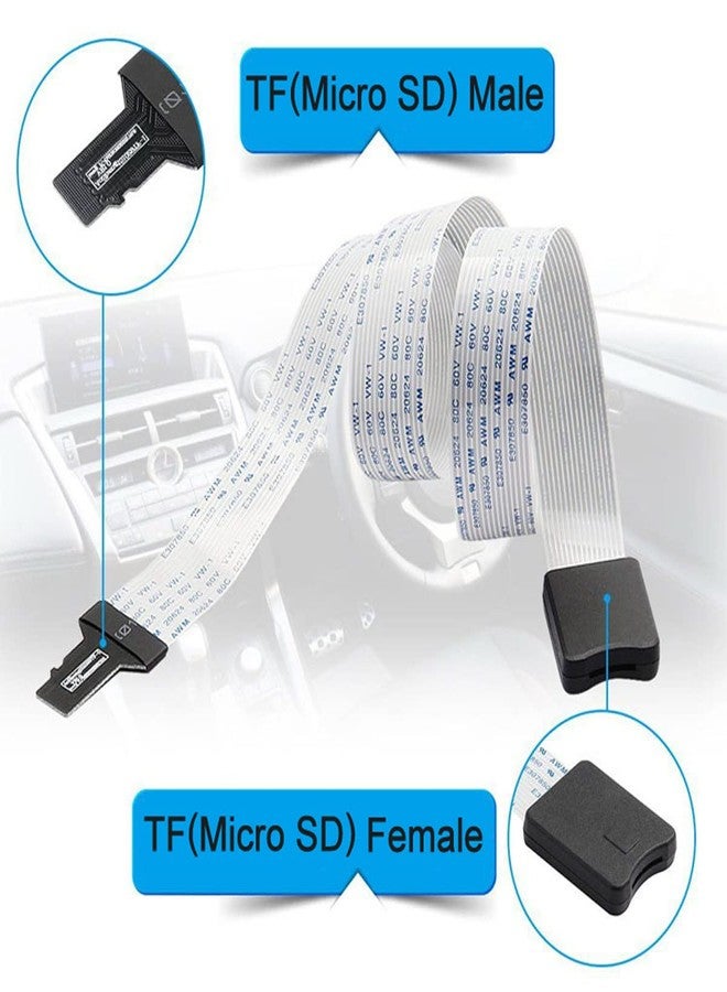cablecc Micro-SD TF Memory Card Kit Male to TF Female Extension Soft Flat FPC Cable Extender 25cm - Image 5