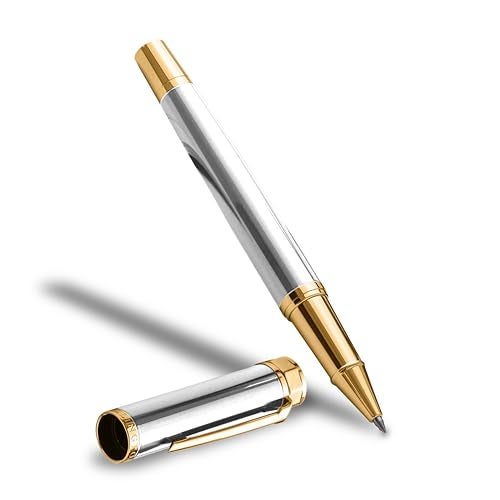 Ellington Pens Luxury Rollerball Pen Set Smooth Writing Elegant Design QuickDrying Refillable Liquid Ink 2 Refills Black Blue Ideal for Professionals Students - Image 1