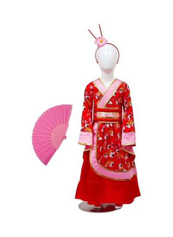 NIBEMINENT Japanese Girl Costume With Fan And Headband 