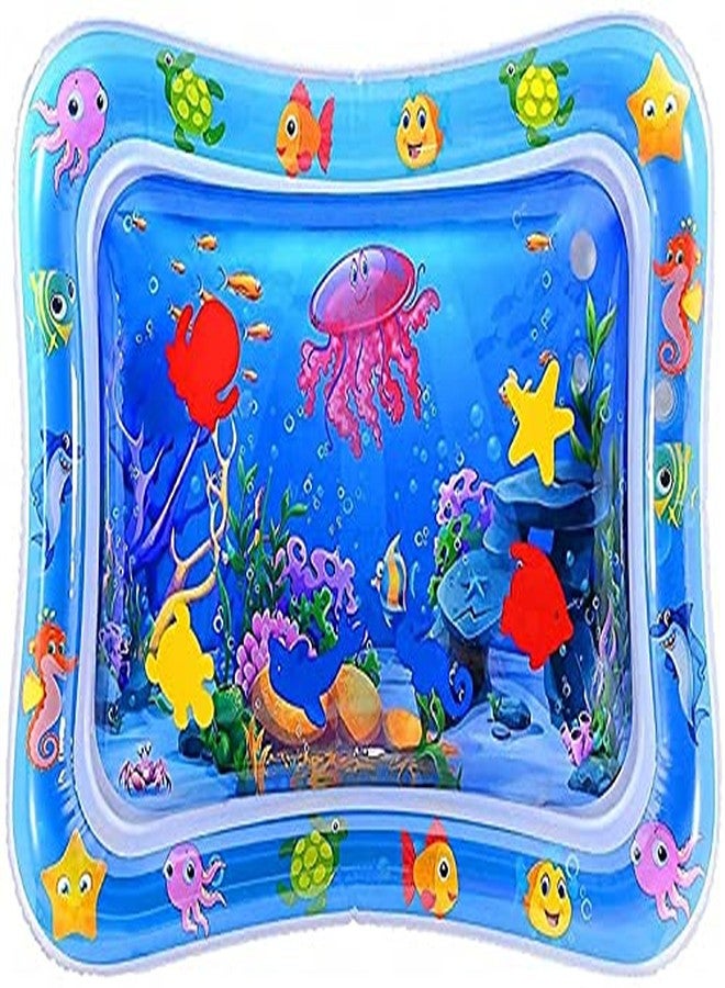Leaffybezz Baby Kids Water Play Mat Toys Inflatable Tummy Time Leakproof Water Play Mat, Fun Activity Play Center Indoor and Outdoor Water Play Mat for Baby Random Design,Pack of 1,Blue - Image 2