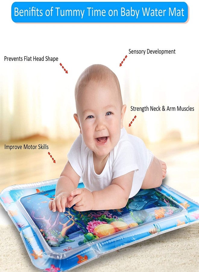 Leaffybezz Baby Kids Water Play Mat Toys Inflatable Tummy Time Leakproof Water Play Mat, Fun Activity Play Center Indoor and Outdoor Water Play Mat for Baby Random Design,Pack of 1,Blue - Image 5