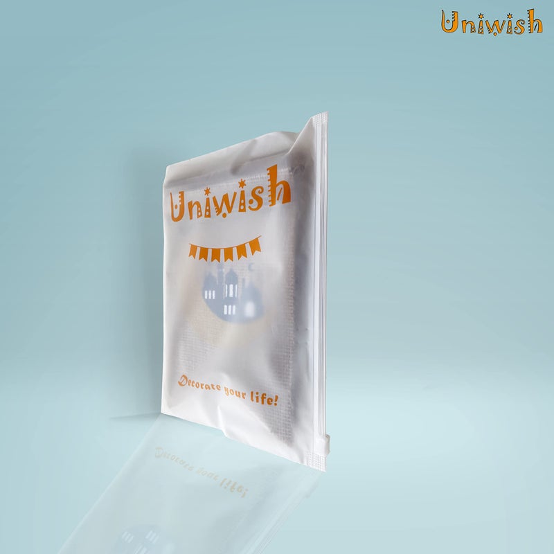Uniwish لافتة رمضان مبارك من يوني ويش - زينة قماش الخيش لتزيين المنزل والمدفأة لاحتفالات عيد مبارك ومستلزمات الحفلات الإسلامية - Image 5