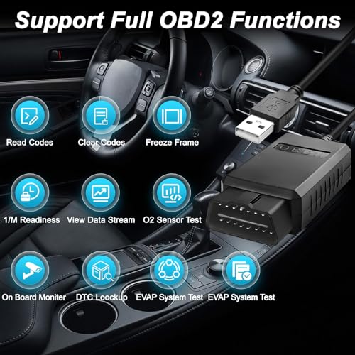 XMSJSIY محول ماسح OBD2 USB XMSJSIY مع مفتاح MS-CAN/HS-CAN كابل تشخيص OBDII واجهة ماسح السيارة موصل USB قارئ رموز OBD2 ماسح احترافي OBDII - 1.5م/4.9قدم - Image 2