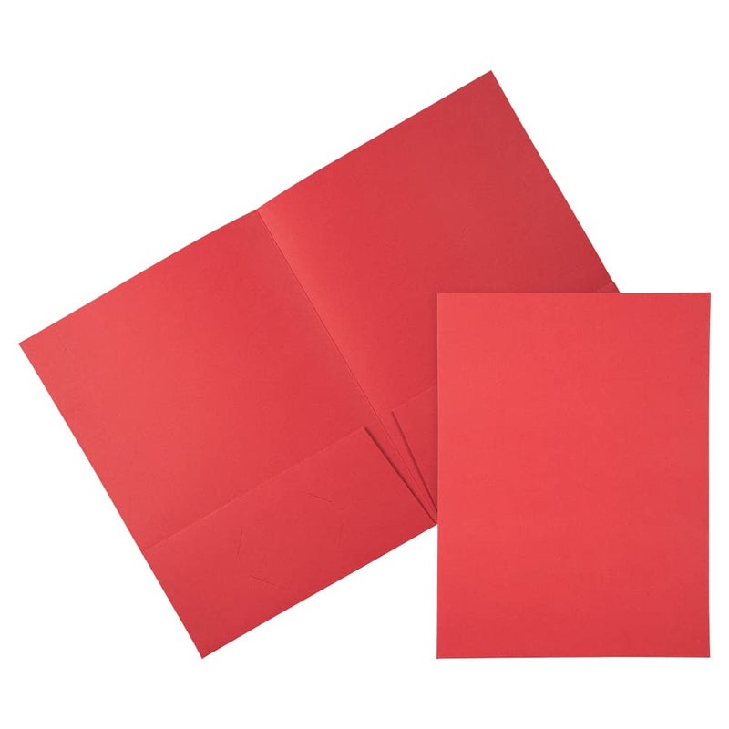JAM PAPER Two Pocket Textured Linen Presentation Folders Letter Size Business Folder Red 6Pack