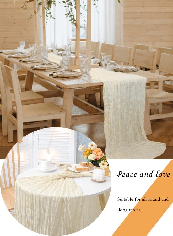 سوبر زي يوث مفرش طاولة من القماش القطني 90×400 سم (35.4×157.5 بوصة)، مفرش طاولة، مفرش طاولة شفاف، لديكورات الزفاف، قطع مركزية للطاولة عتيقة لحفلات استقبال الزفاف وحفلات الزفاف وأعياد الميلاد - Image 2