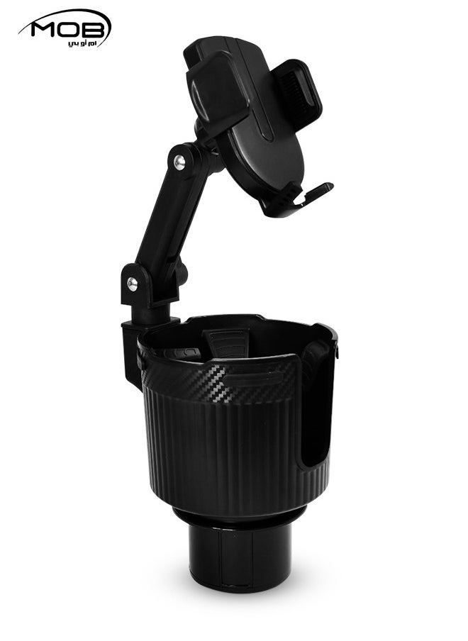MOB - MOB Universal Phone Cup Holder for Car with Adjustable Base, Multi-Function 360° Rotating Drink Cup Holder M-2394 - Image 1