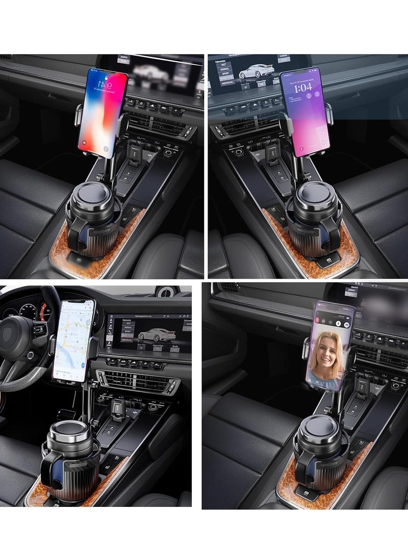 MOB - MOB Universal Phone Cup Holder for Car with Adjustable Base, Multi-Function 360° Rotating Drink Cup Holder M-2394 - Image 1