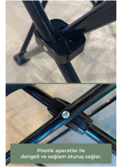 Primanova Camping floding chair with armrests & cup holder made of metal pipes & fabric carrying capacity up to 120 kg 45 * 45 * 87 cm. Green  - Image 5