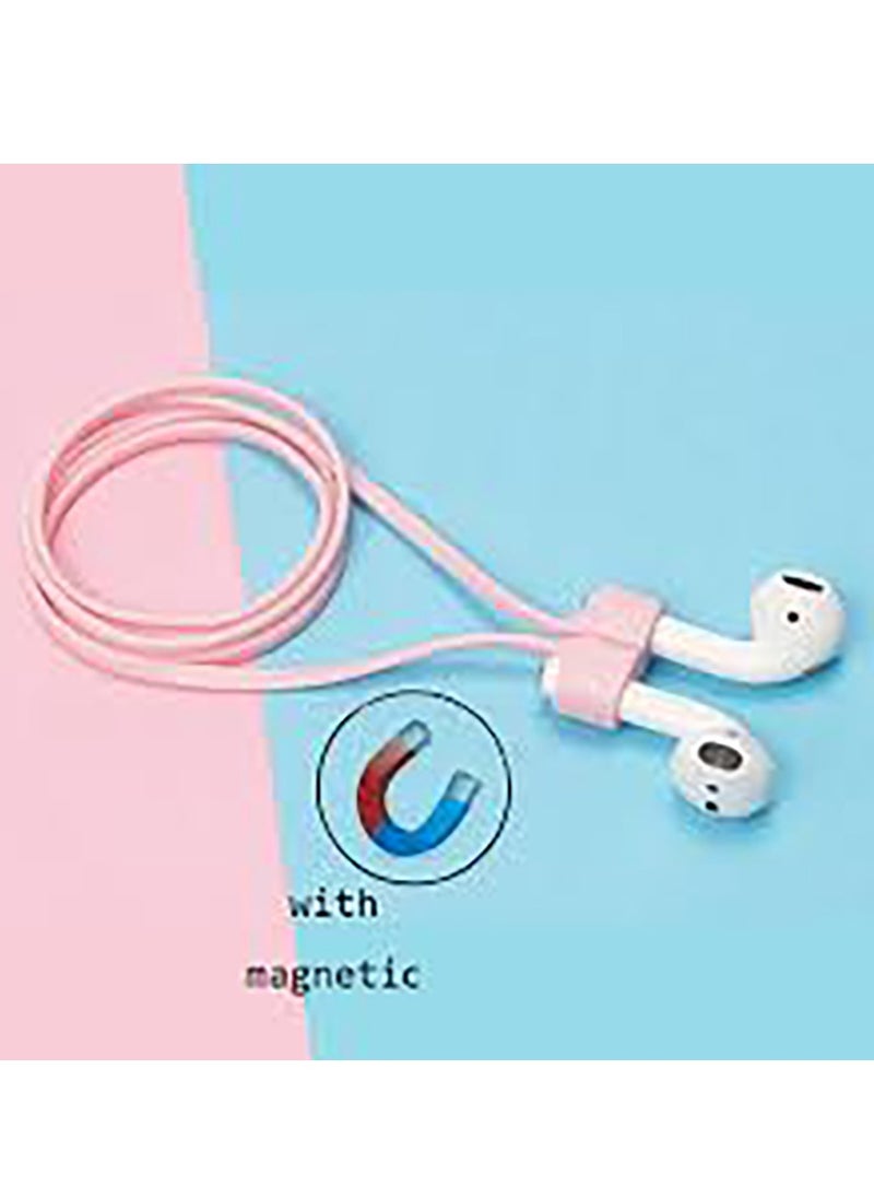 Generic Colorful Magnetic Straps For AirPods Soft Silicone Lanyard Compatible With Airpods - Pink 