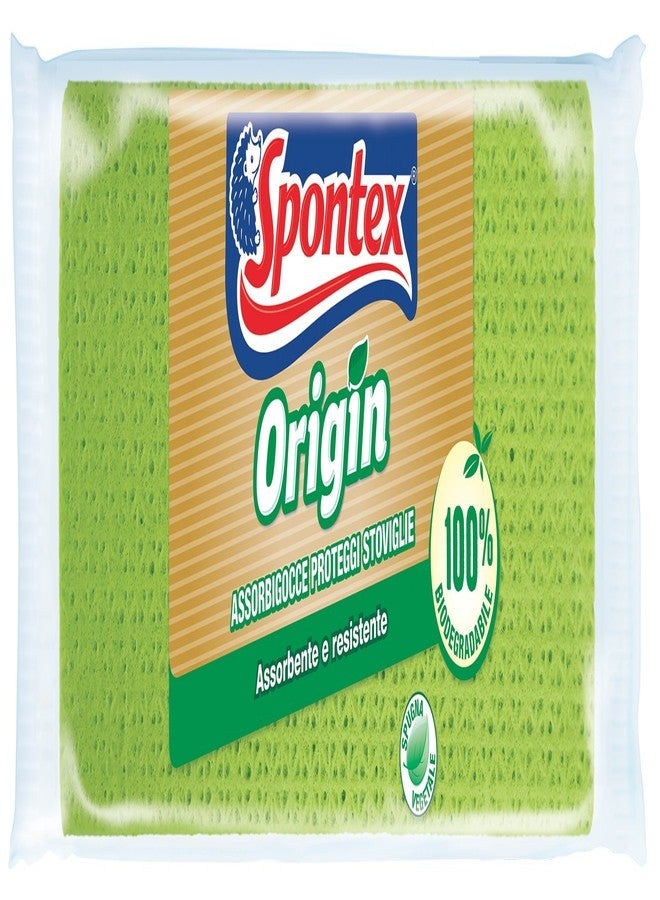 Spontex Origin Biodegradable Absorbers, 42x0.5x31 cm, Green - Image 1