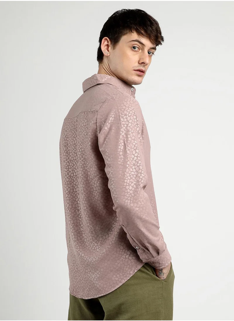 Campus Sutra Men's Nude Pink Pavement Shirt