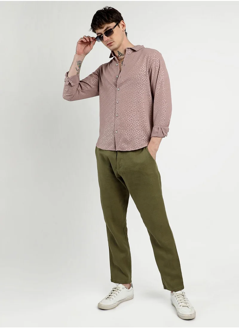 Campus Sutra Men's Nude Pink Pavement Shirt
