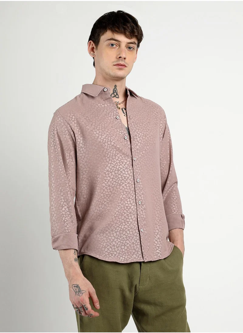 Campus Sutra Men's Nude Pink Pavement Shirt
