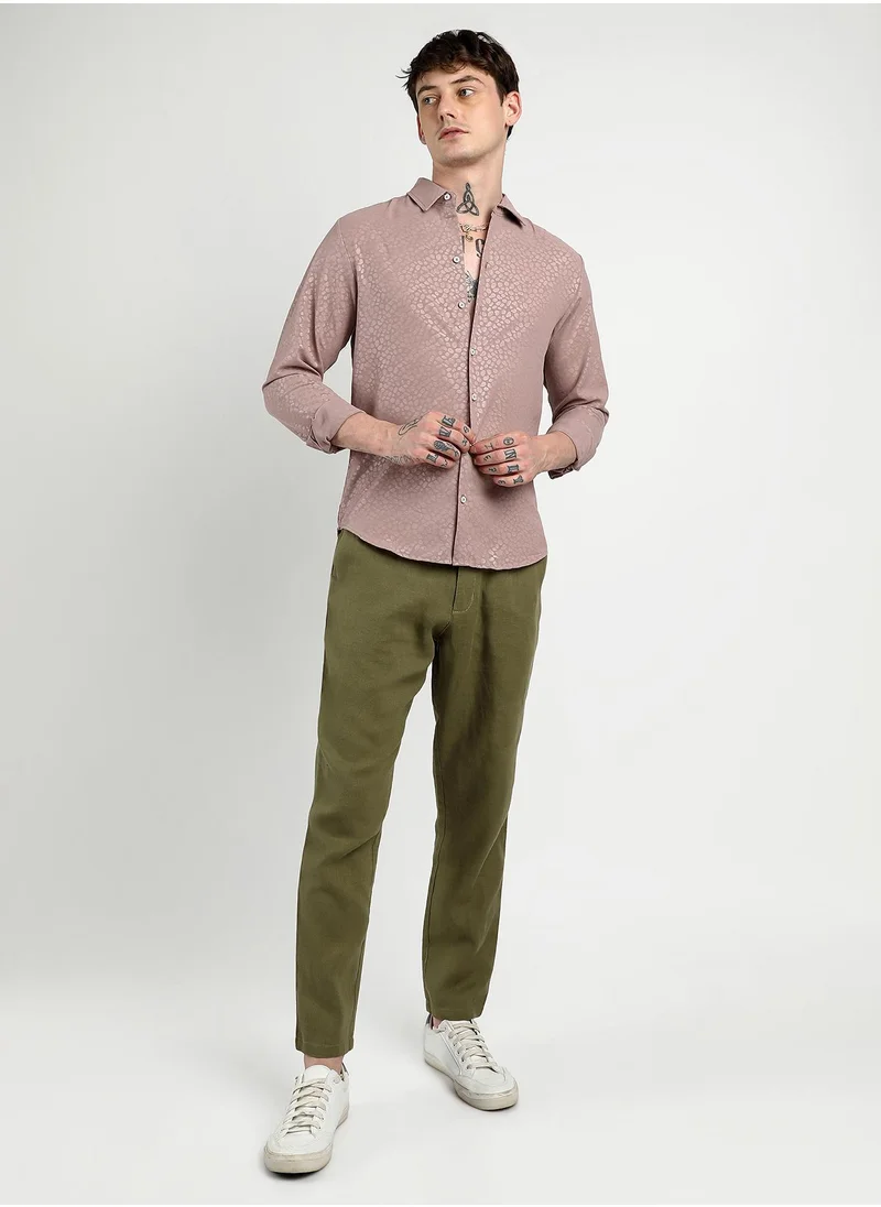 Campus Sutra Men's Nude Pink Pavement Shirt